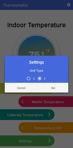 Screenshot Thermometer Room Temperature