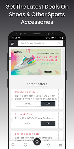 Screenshot PUMA India Coupons: Sportswear