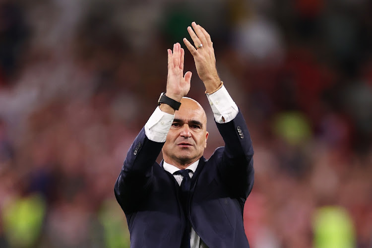 Belgium coach Roberto Martinez applauds the fans after their sides' elimination from the tournament during the Fifa World Cup Qatar 2022 Group F match between Croatia and Belgium at Ahmad Bin Ali Stadium on December 1 2022 in Doha, Qatar. Picture: GETTY IMAGES/MICHAEL STEELE