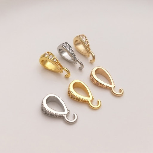 Title 4, 14K Gold Plated 18K Real Gold Zircon Oval Buckl...