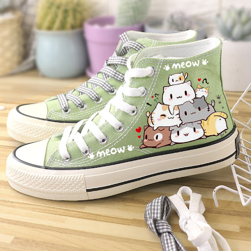 Title 6, White Canvas High-Top Shoes for Women Stylish a...
