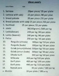 Vikram Sweets menu 1