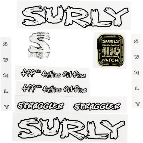 Surly Straggler Decal Set with Headbadge Transparent