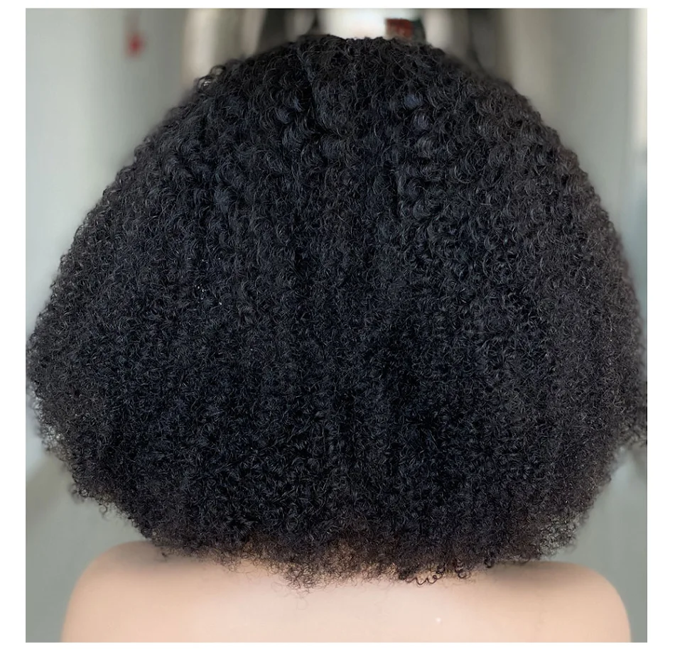 Parrucca riccia in seta di capelli umani senza colla per donne nere, aspetto naturale e facile da indossare e acconciare, per un look fantastico.