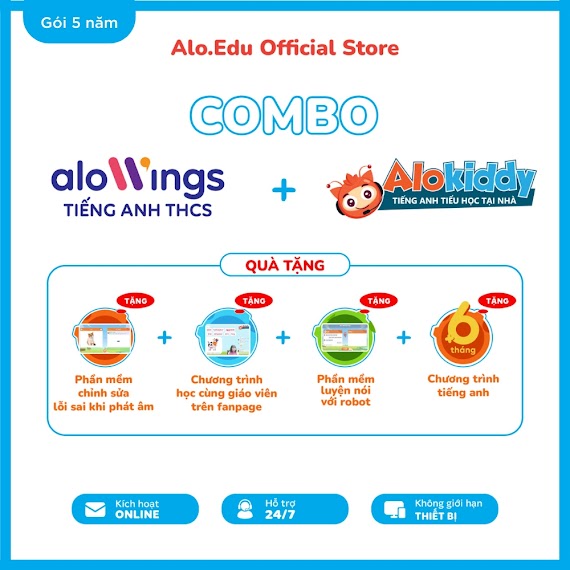 [Gói 5 Năm] Alokiddy Voucher Khóa Học Tiếng Anh Cho Học Sinh Cấp 1 Và Cấp 2 Hỗ Trợ Kích Hoạt Online Áp Dụng Trên Toàn Quốc