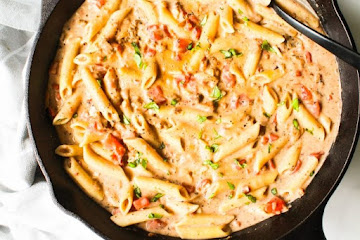 Creamy Vegan Sausage &amp; Pasta Skillet