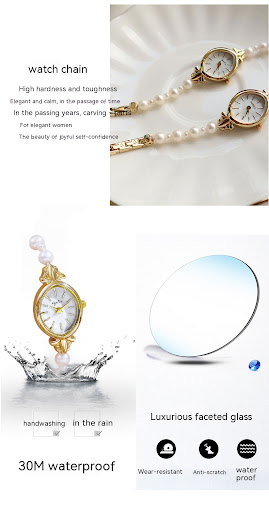 Title 5, Natural Freshwater Pearl Watch Bracelet Strap E...