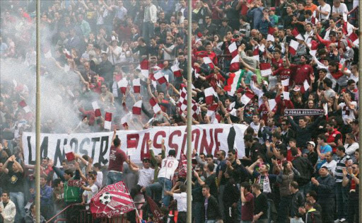 Reggina fans show their support during the Serie B match between Reggina Calcio and Ascoli Calcio at Stadio Oreste Granillo on May 21, 2011 in Reggio Calabria, Italy