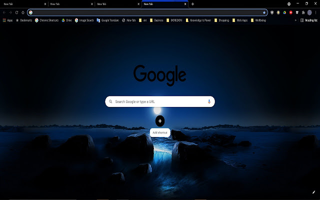 Blue Space Sunset Theme chrome extension