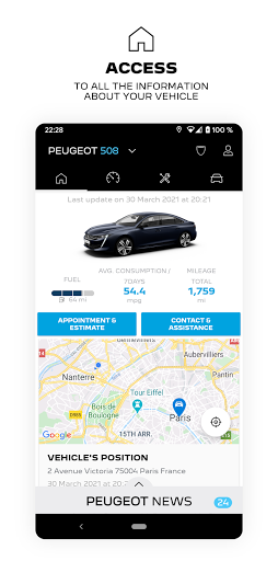 Screenshot MYPEUGEOT APP