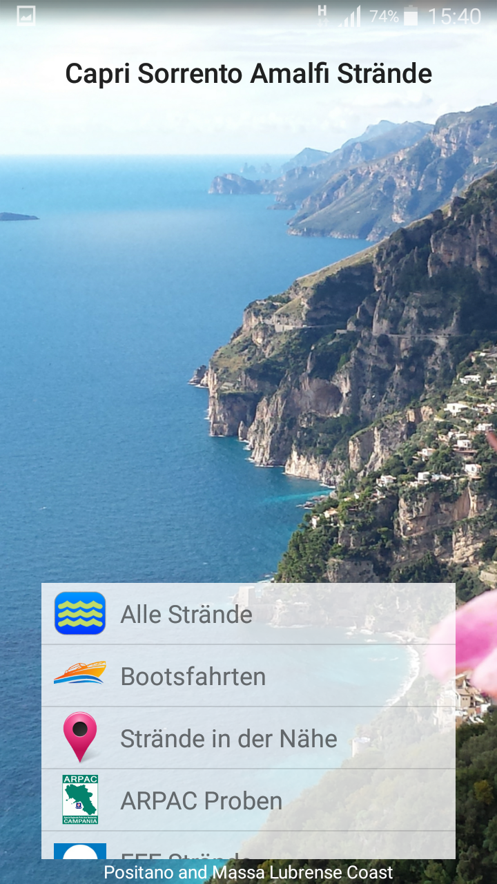 Android application Capri Sorrento Amalfi Beaches screenshort
