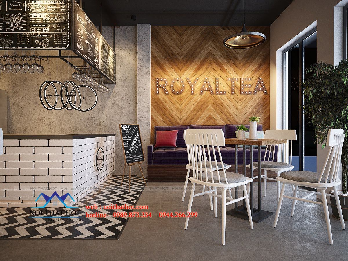thiết kế quán trà sữa royal tea 2