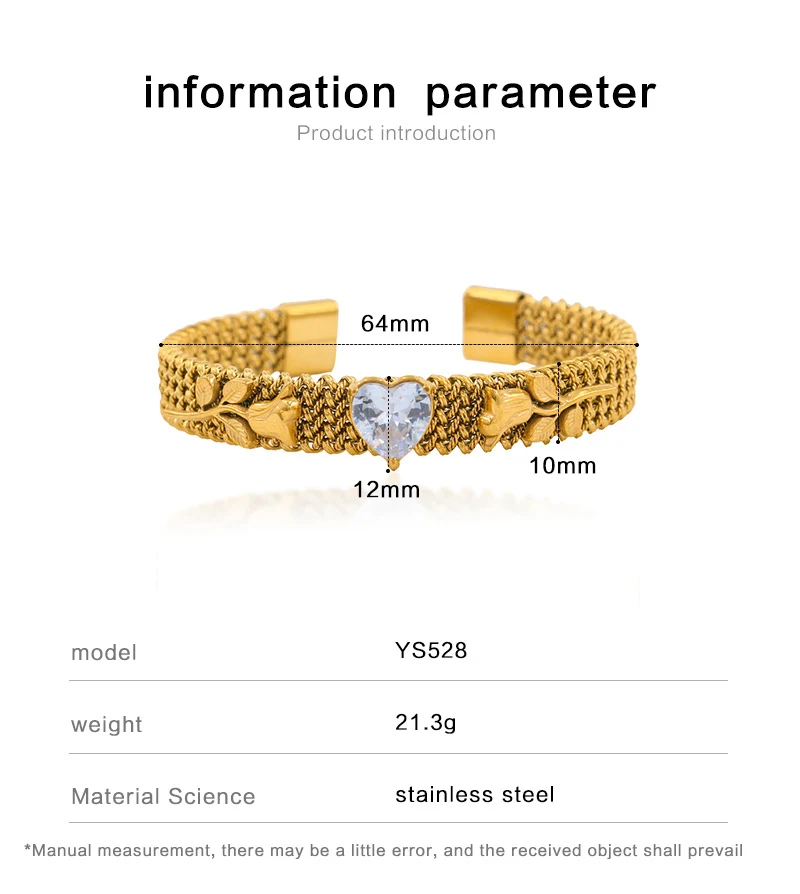 Title 4, Geweven mesh armband van roestvrij staal, 18K v...