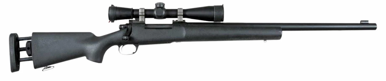 Khẩu súng bắn tỉa "bolt action" M24 Remington 700 7.62mm của Lục Quân Hoa Kỳ và FBI sử dụng mấy chục năm qua. Nặng khoảng 7 kg.