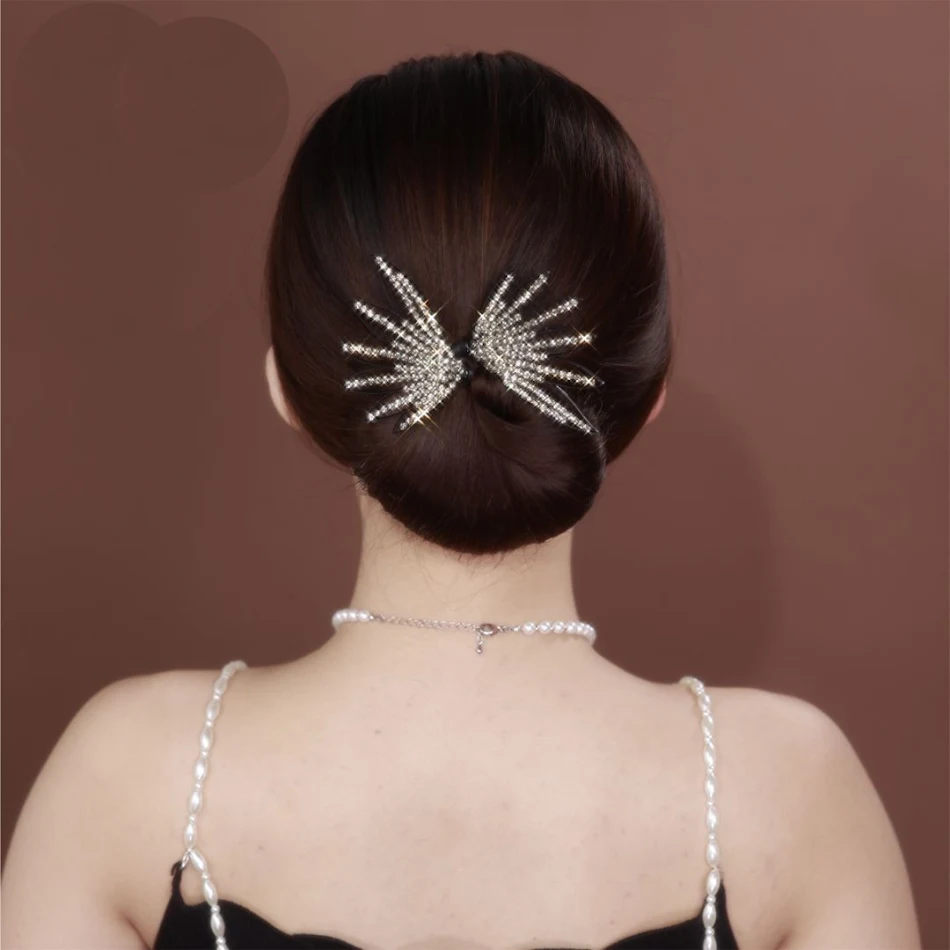 Barrettes à strass torsadées pour cheveux, embellissement arrière, facile à fixer, parfait pour chignons et coiffures.