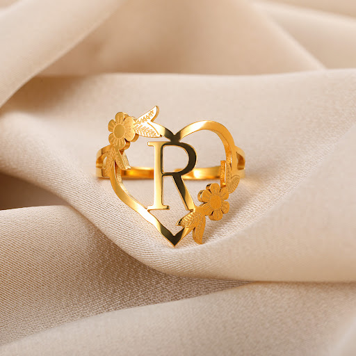 Title 16, 18K Stainless Steel Heart-shaped English Letter...