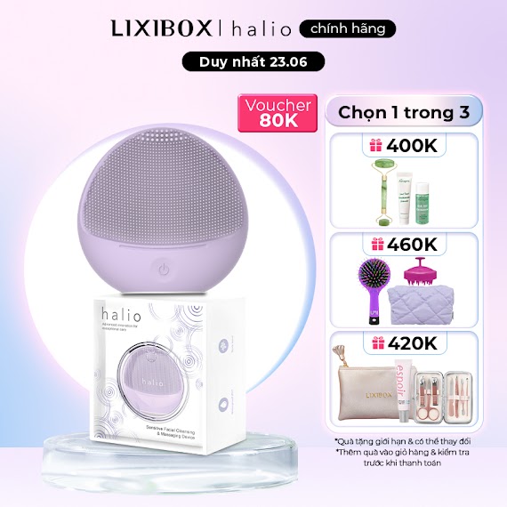 Máy Rửa Mặt Halio Sensitive Facial Device Cho Da Nhạy Cảm - Purple Rain