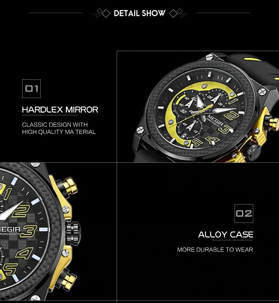 Title 12, Megel Chronograph Quarz-Uhr Präzise Zeitmessung...