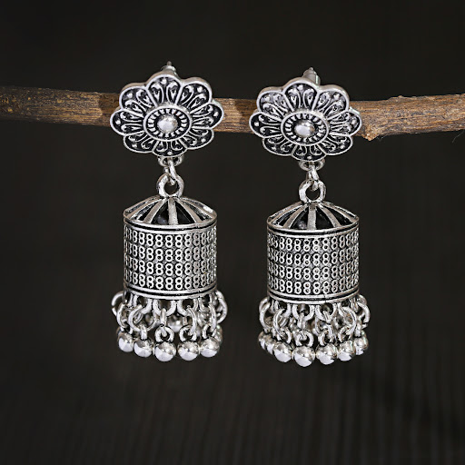 Title 5, Retro Ethnic Style Cylindrical Earrings with In...