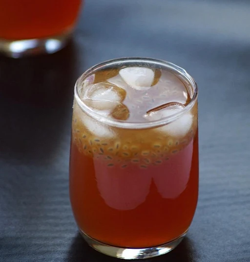 Lemon Iced Tea With Basil Seeds