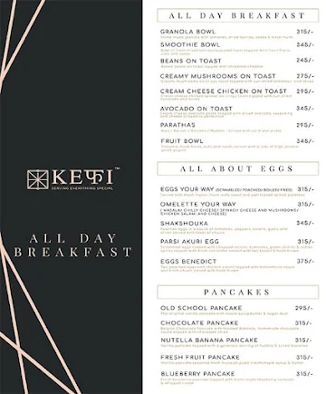 Kefi Boutique Cafe menu 