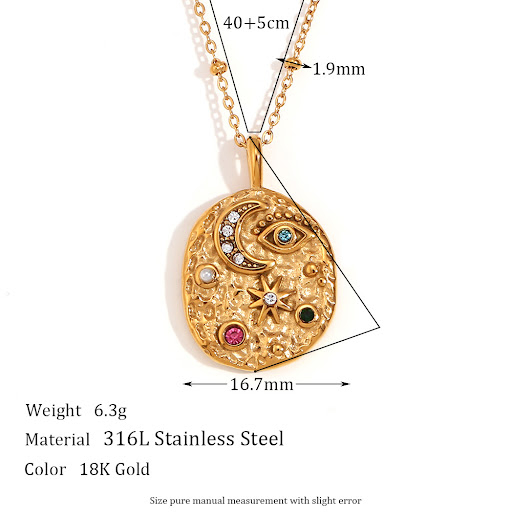 Title 2, Stainless Steel Plated 18K Gold Micro Inlay Sta...