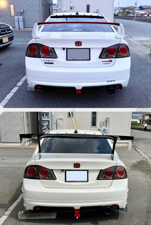 シビックタイプRのビフォーアフター・カーボン・GTウイング・BBS・RAYS VOLKRACINGに関するカスタム事例の投稿画像2枚目