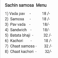 Sachin Samosa menu 1