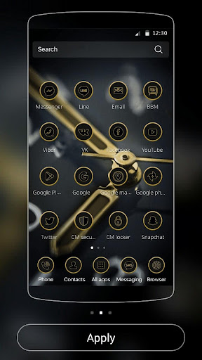 Gold Clock Theme Luxury Gold