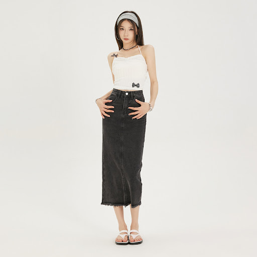 Title 5, Fashion Personality Denim Skirt For Women Styli...