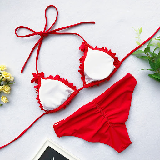 Title 3, New sewn flower triangle bikini, European and A...