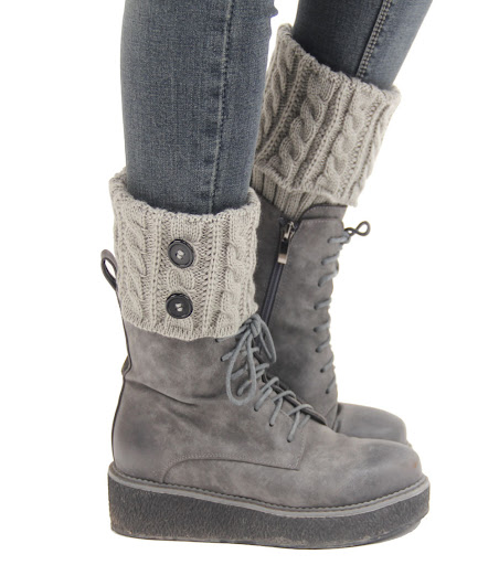 Title 4, Womens Knitted Wool Short Twist Flap Button An...