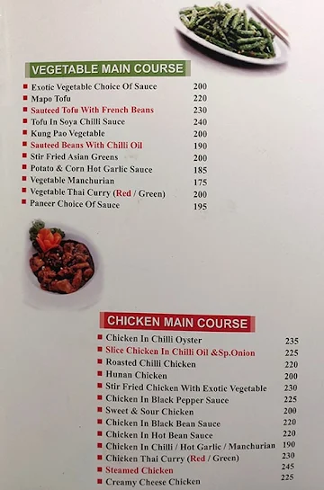 Cantonese Restaurant menu 