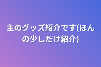 主のグッズ紹介です(ほんの少しだけ紹介)