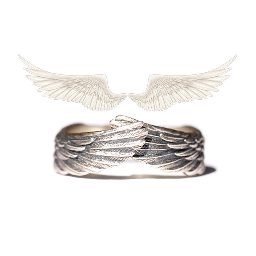 Title 3, Simple Angel Wings Fashion Retro Ring A stylish...