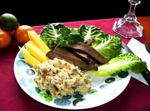 Caribbean Flank Steak with Coconut Rice 