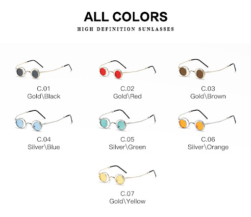 Title 1, Round Frame Folding Sunglasses, Easy to Carry, ...
