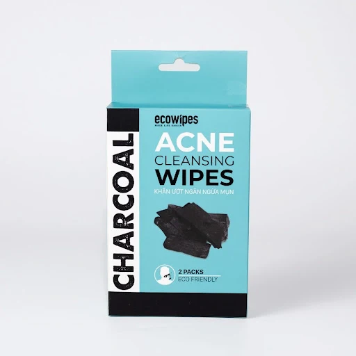 3 Gói Khăn ướt ngăn ngừa mụn Acne Cleansing Wipes 15 tờ EcoWipes