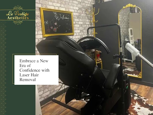 Clean, professional medical spa treatment room with neutral tones at Le Vestige Aesthetics in Hanford