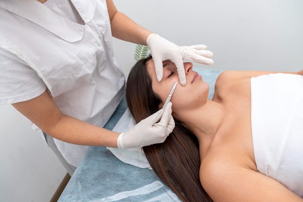 Clean, professional medical spa treatment room with neutral tones at Skin 360 Aesthetics in Marietta
