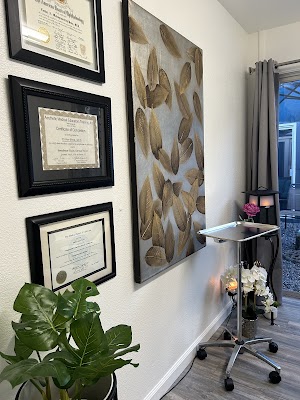 Clean, professional medical spa treatment room with neutral tones at Esther Penn Md in Santa Rosa
