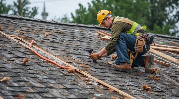 Roof repair shared in a recent public business post