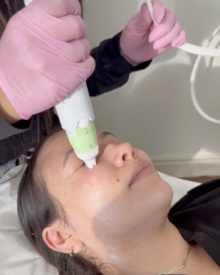 Clean, professional medical spa treatment room with neutral tones at Glamify Medspa in Aldie