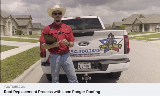 Roof repair shared in a recent public business post