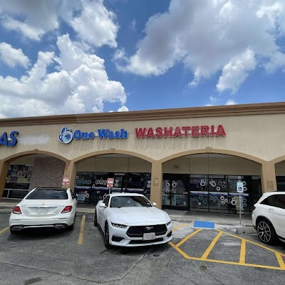 One Wash Washateria facility with washing machines in Houston