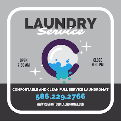 Comfort Coin Laundry laundromat interior in Sterling Heights, MI