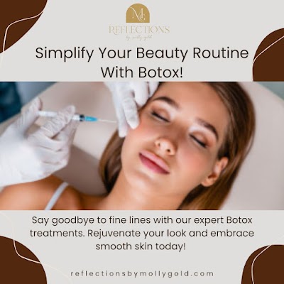 Clean, professional medical spa treatment room with neutral tones at Reflections by Molly Gold in Mineral Point