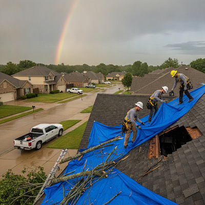Roof repair shared in a recent public business post