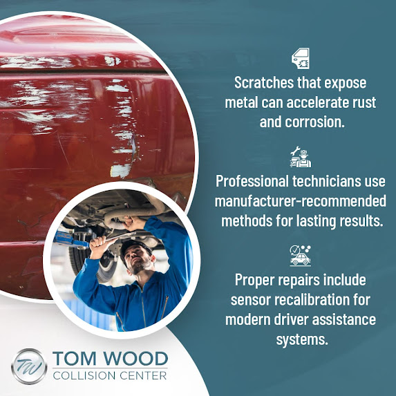 scratches with exposed metal