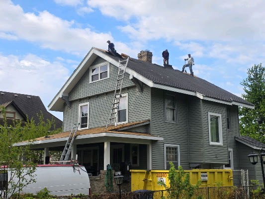 Roof repair shared in a recent public business post
